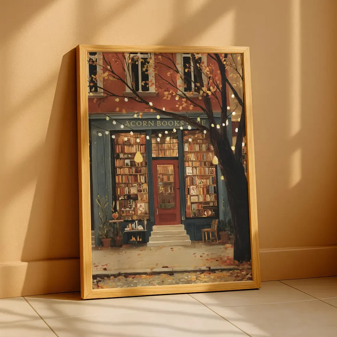 Cosy Bookshop Art Print (No Frame) – Bookstore Wall Decor for Book Lovers & Readers