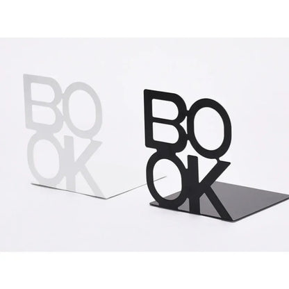 “BOOK” Iron Bookend – Stylish Decorative Shelf Holder for Readers, Home & Office